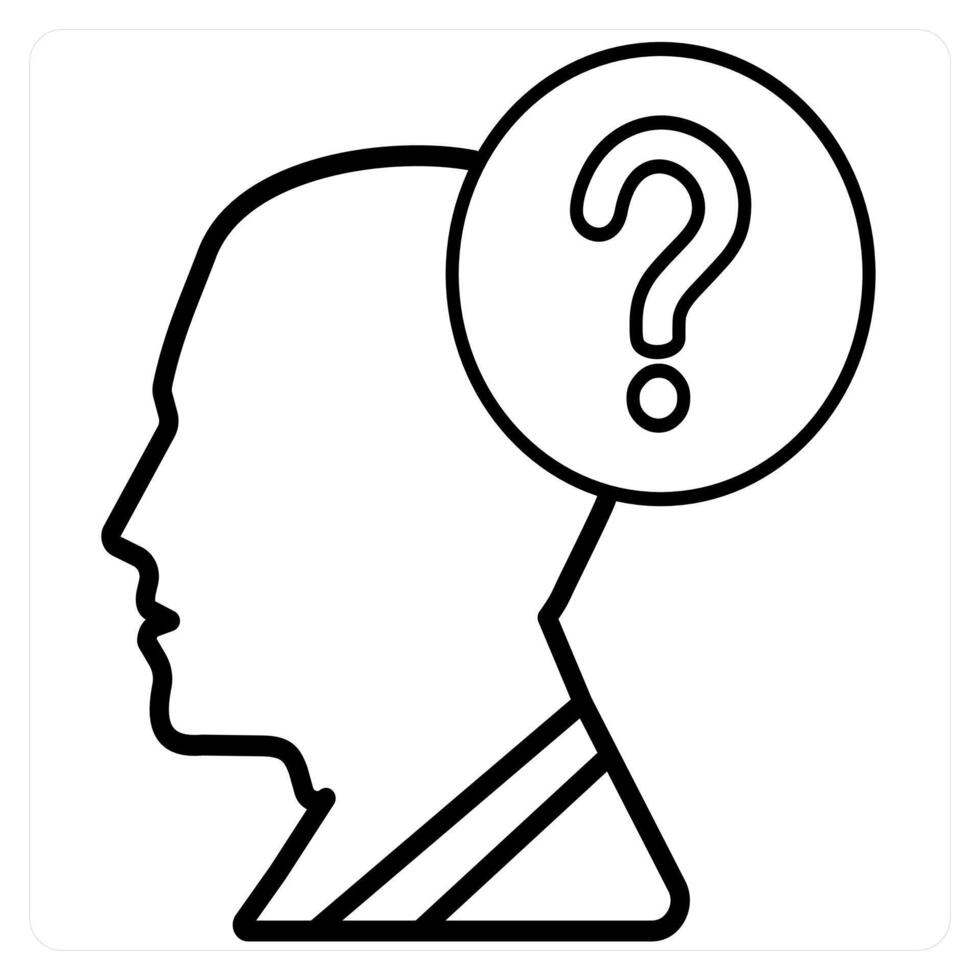 Have a Question icon concept in black line color vector