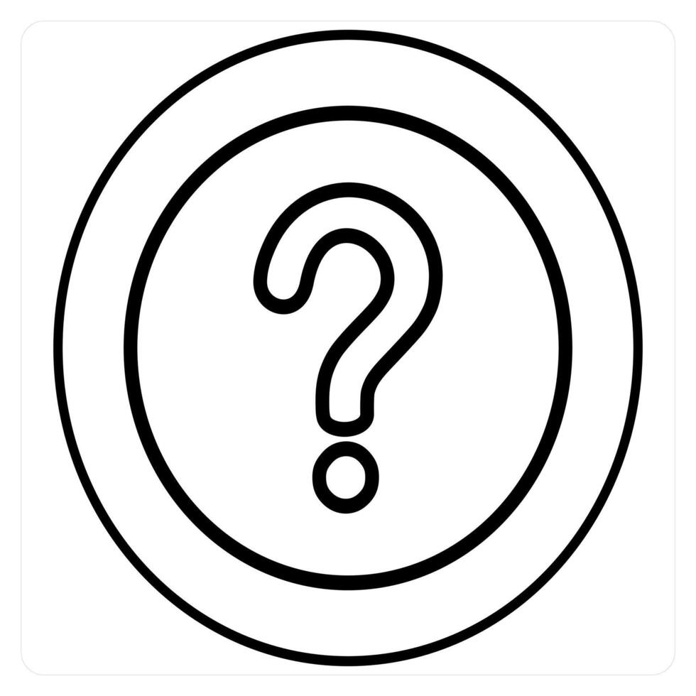 Have Question and query icon concept in black line color vector