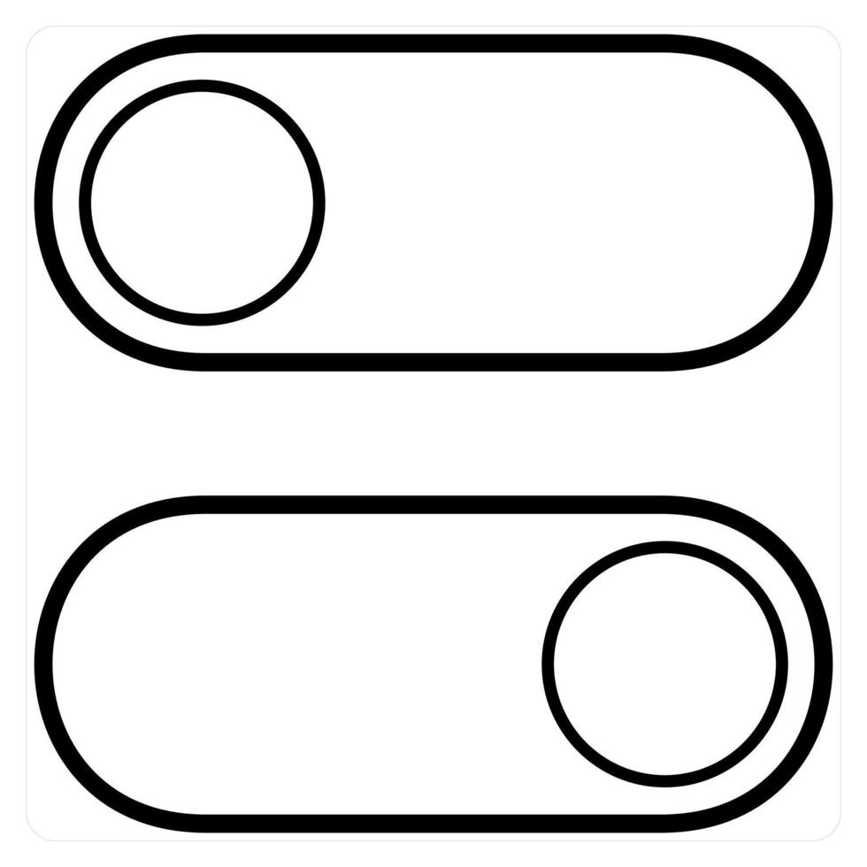 Toggle Switch and power icon concept in black line color vector