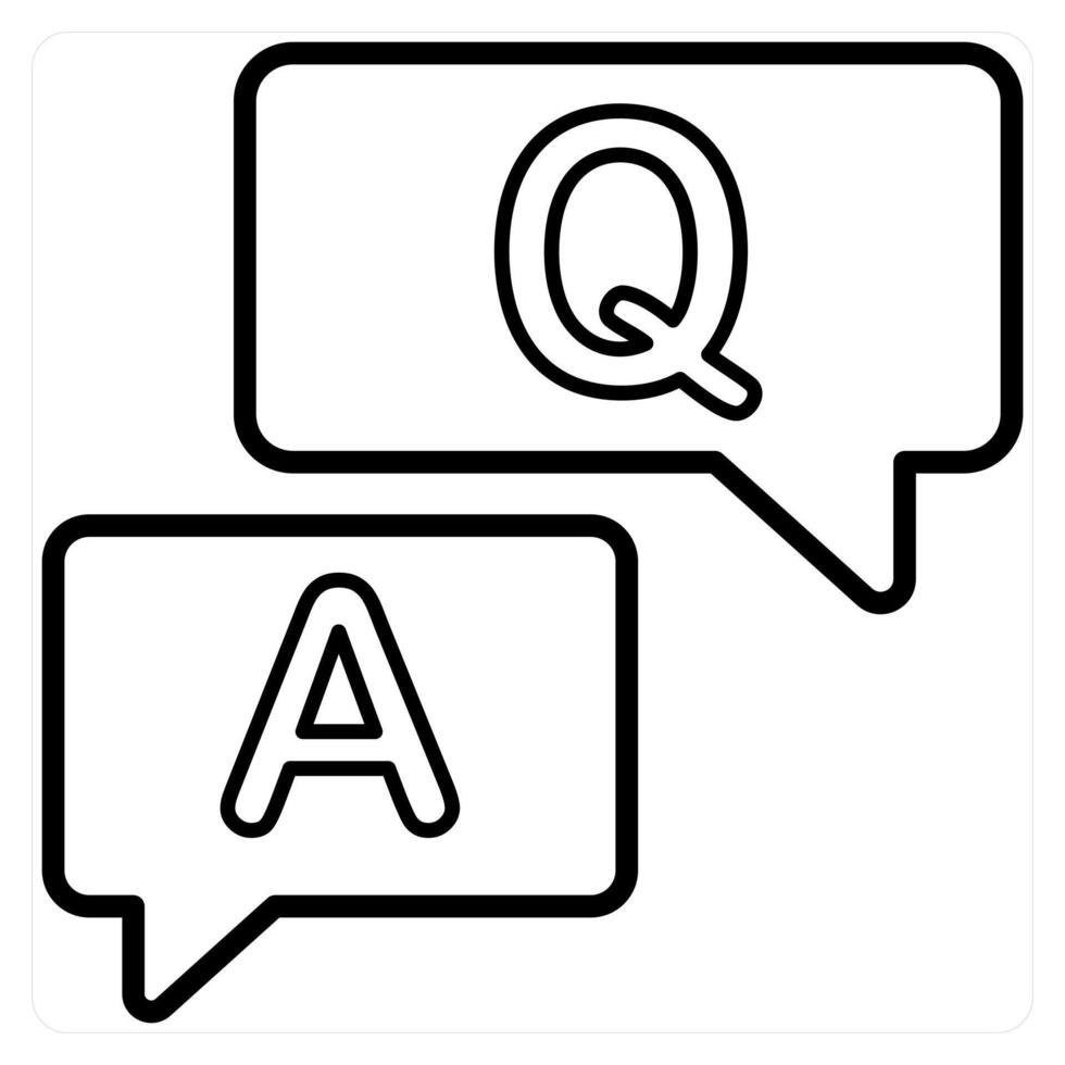Question Answer icon concept in black line color vector