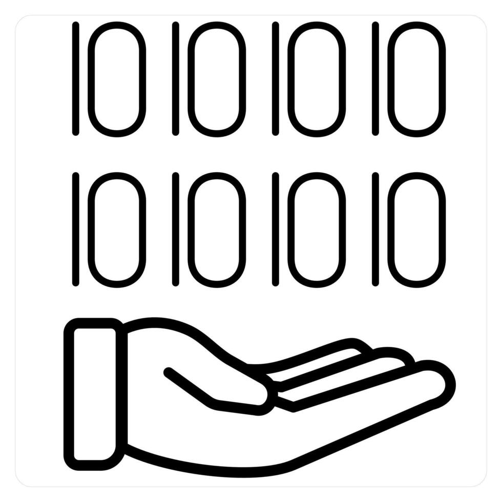 programación y código concepto en negro línea color vector