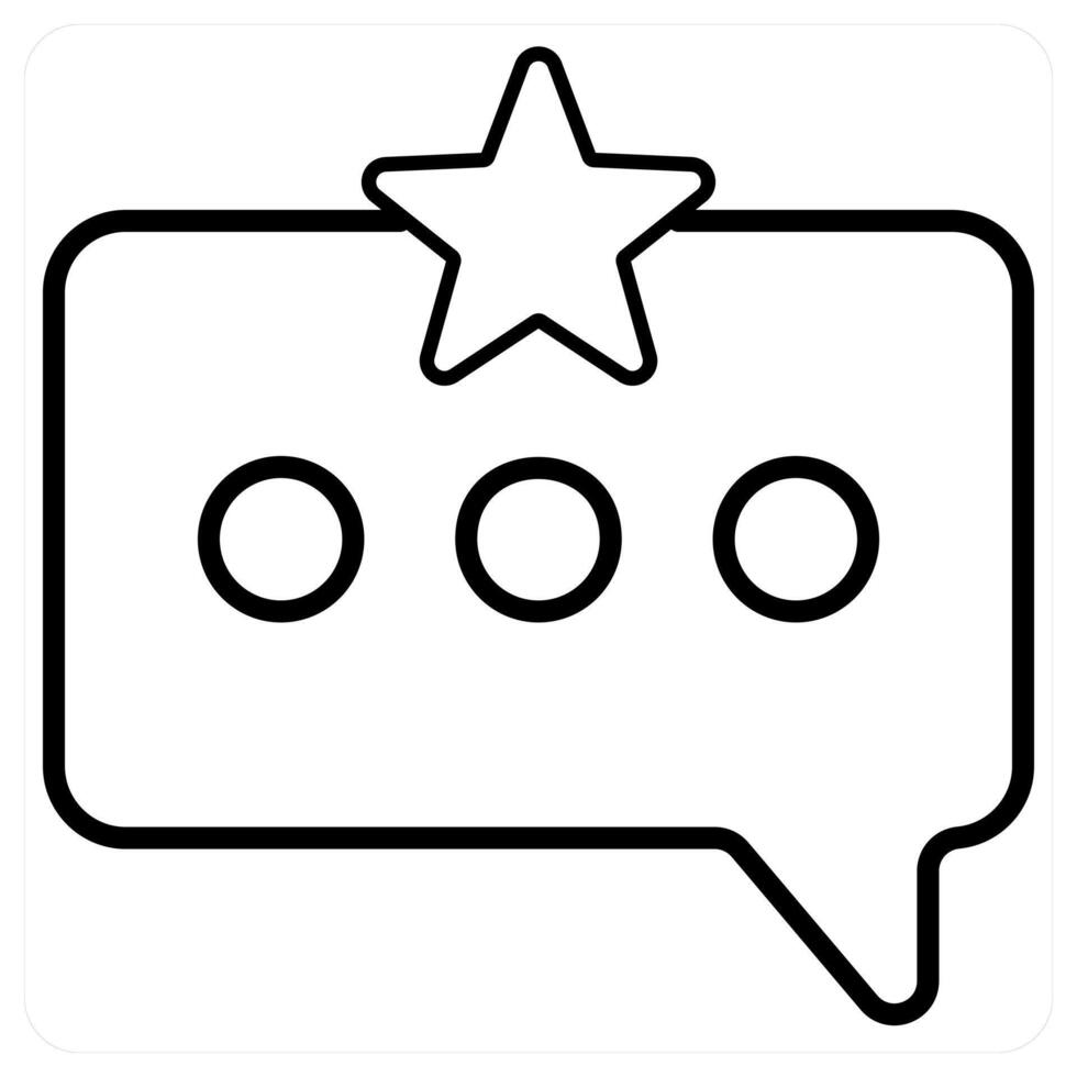 Starred Massage icon concept in black line color vector