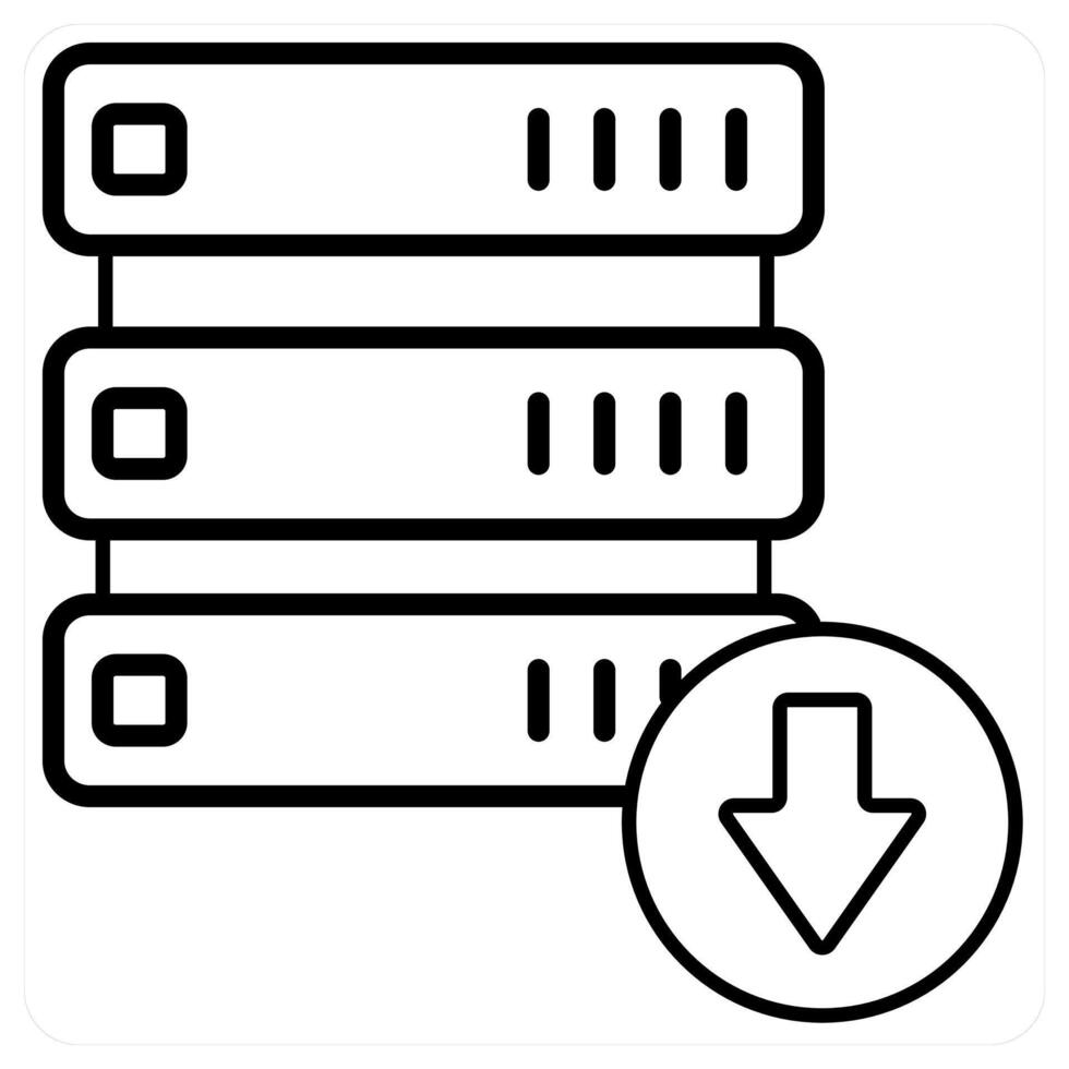 Download Drive Data icon concept in black line color vector