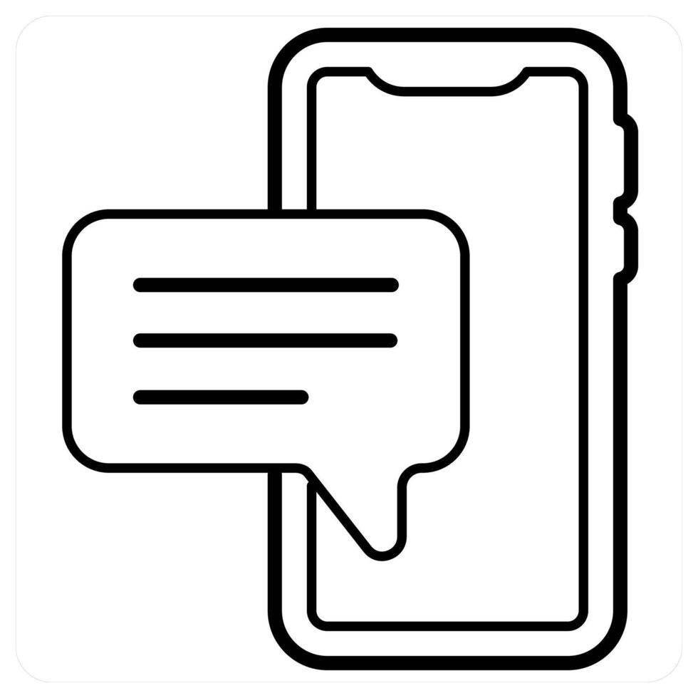 Chat and communicateicon concept in black line color vector