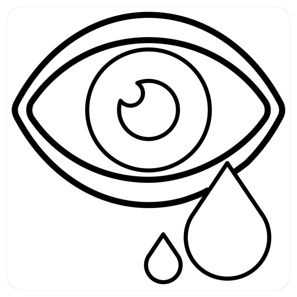 Tears icon concept in black line color vector