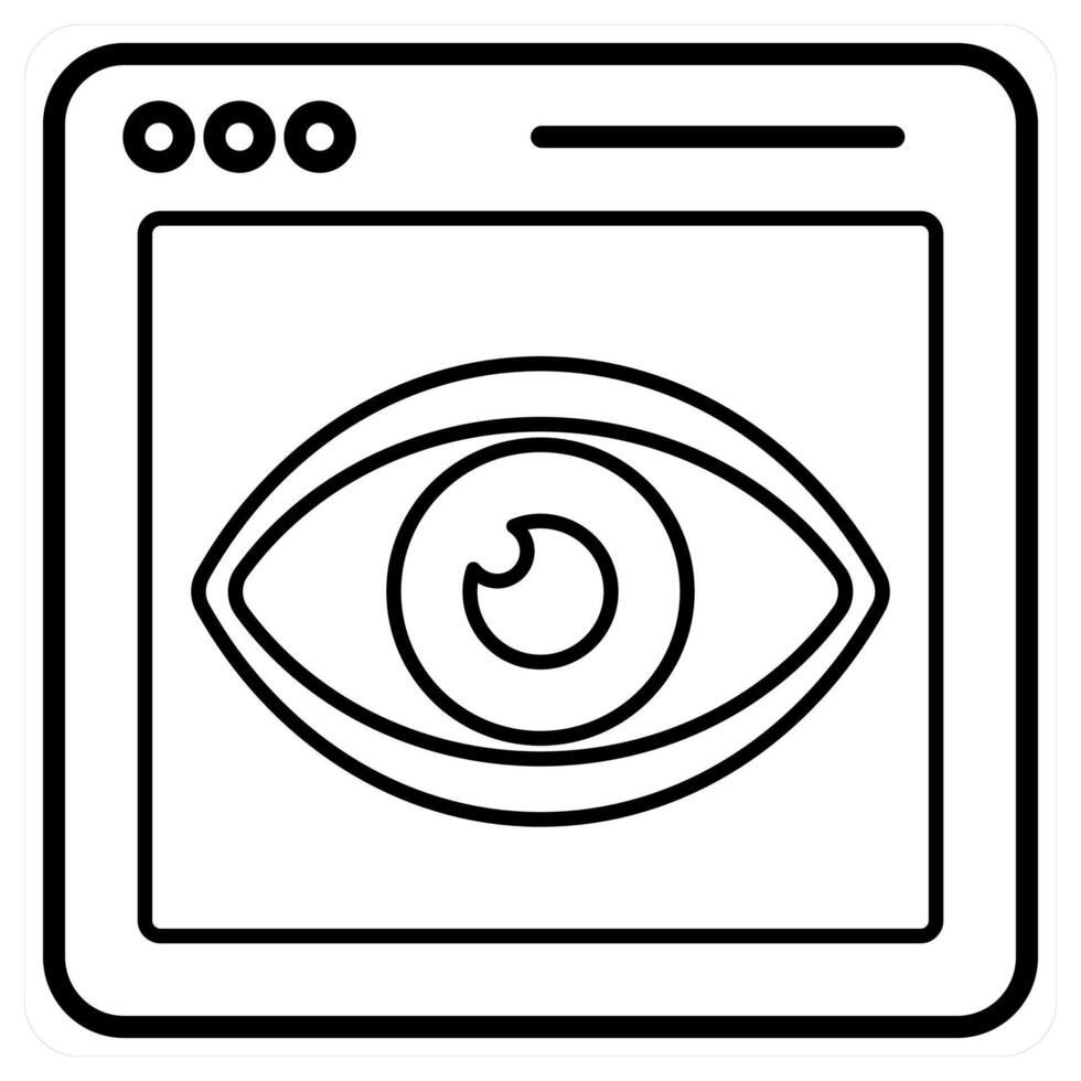 Site Vision icon concept in black line color vector