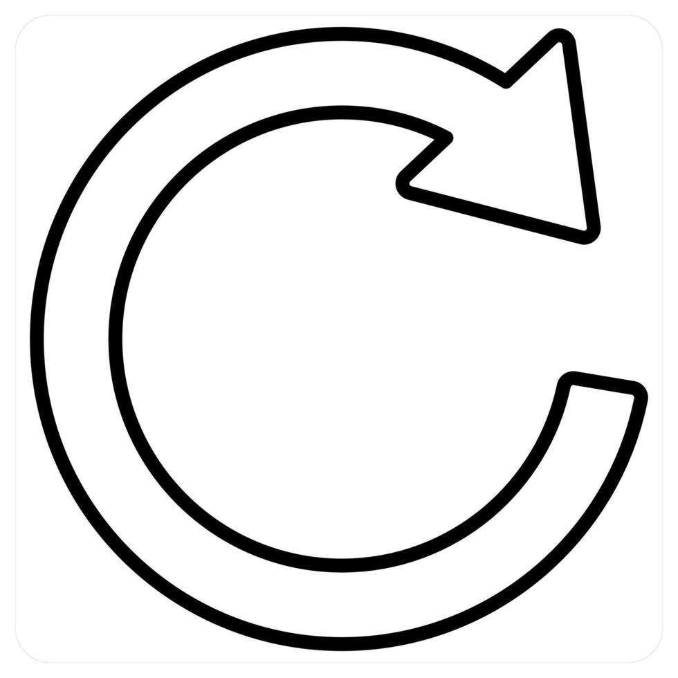 Refresh icon concept in black line color vector