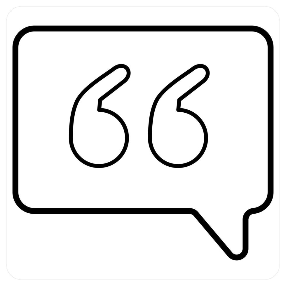 Quotes icon concept in black line color vector