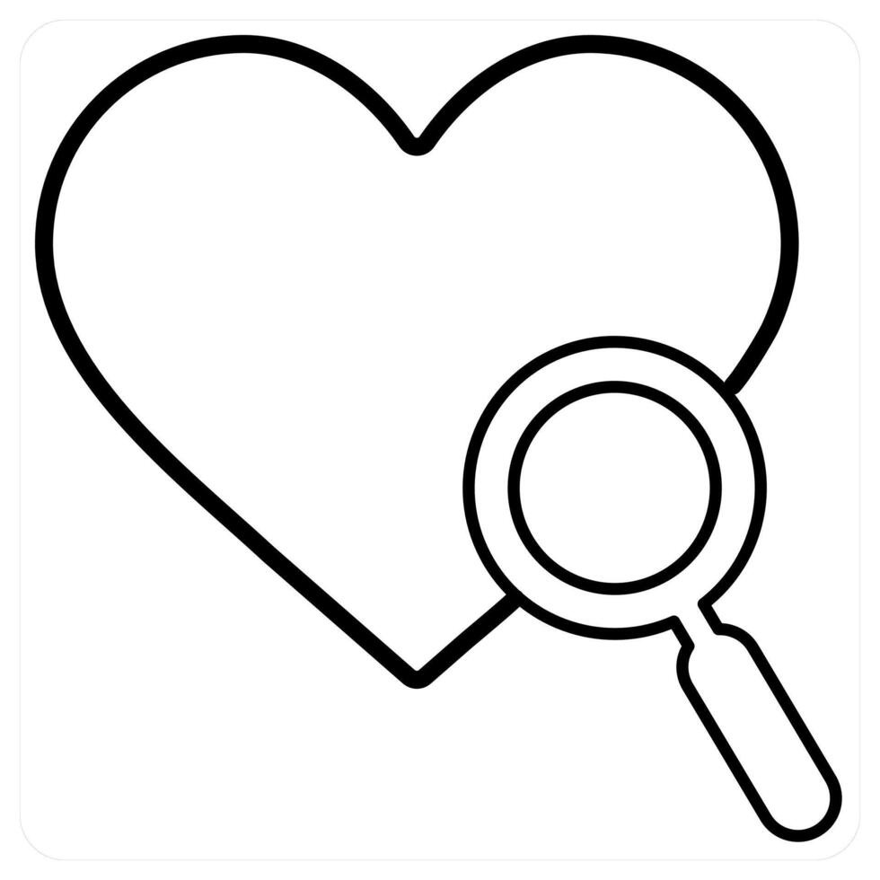Favorite Search icon concept in black line color vector