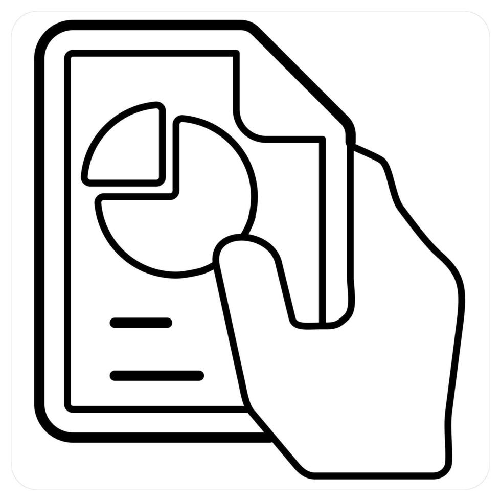 Pie Chart icon concept in black line color vector