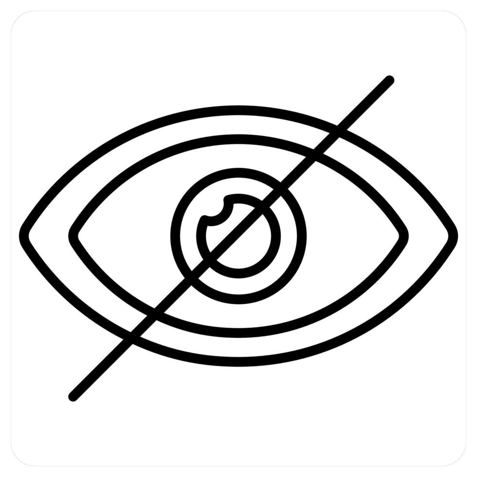 Hide icon concept in black line color vector