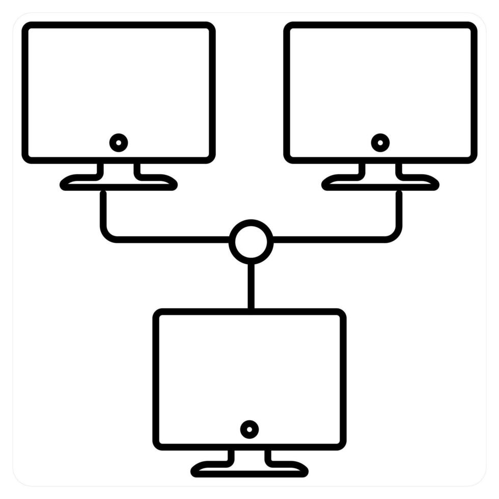 Network icon concept in black line color vector