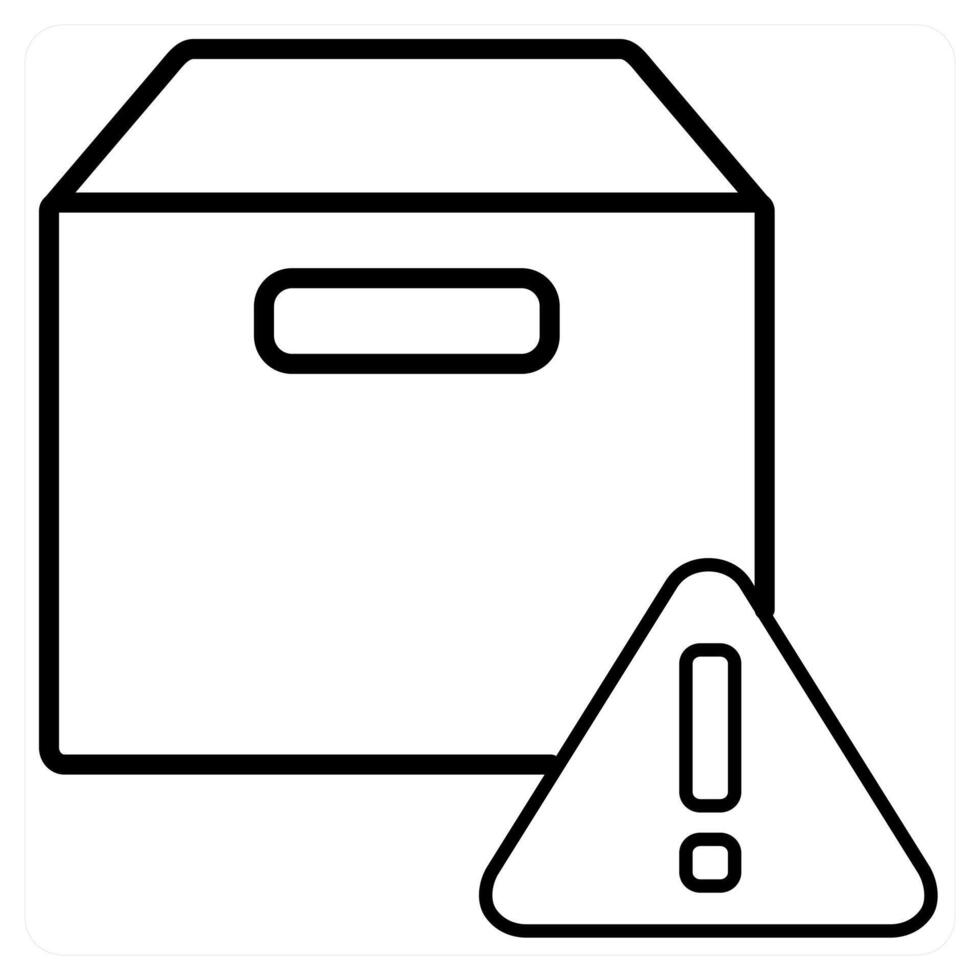 Download box icon concept in black line color vector