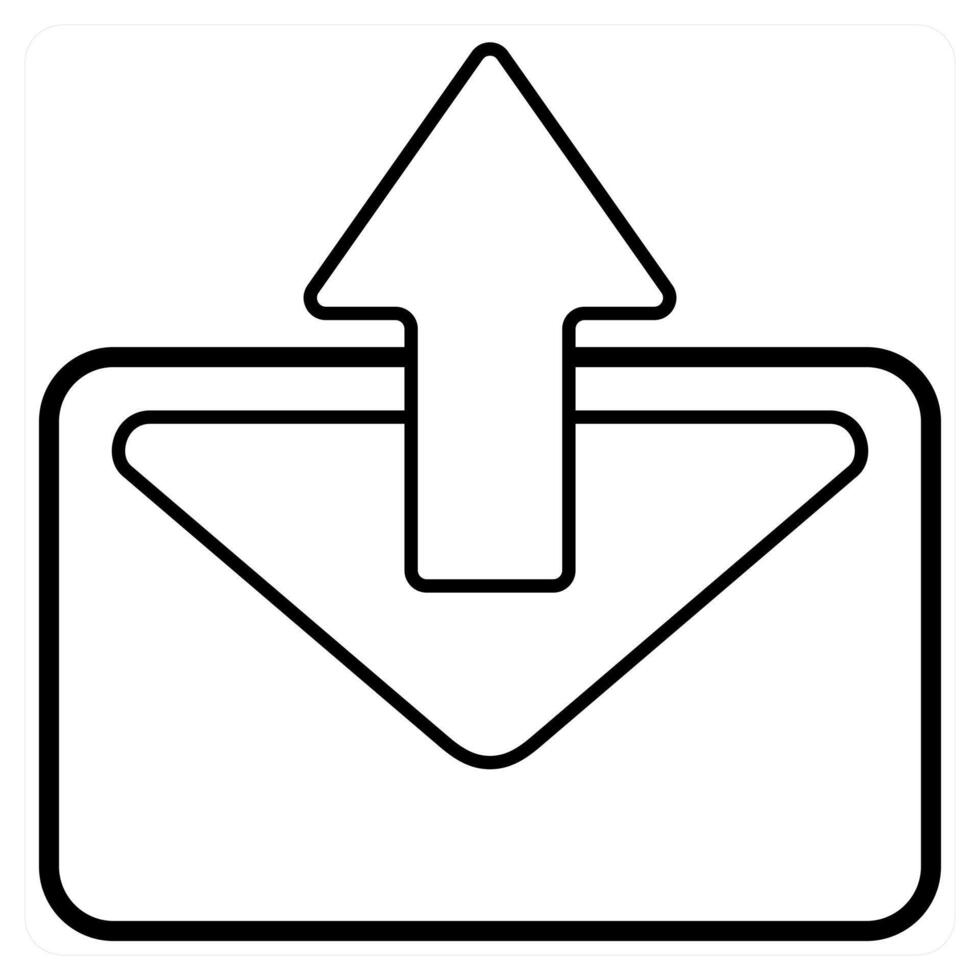 Box information icon concept in black line color vector