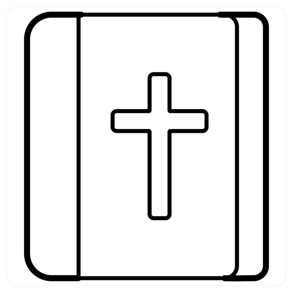 holybook icon concept in black line color vector