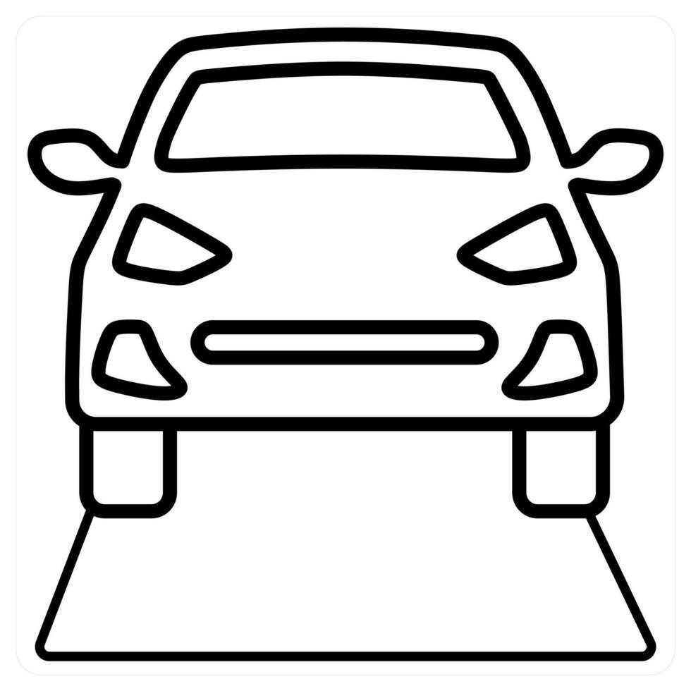 car path icon concept in black line color vector