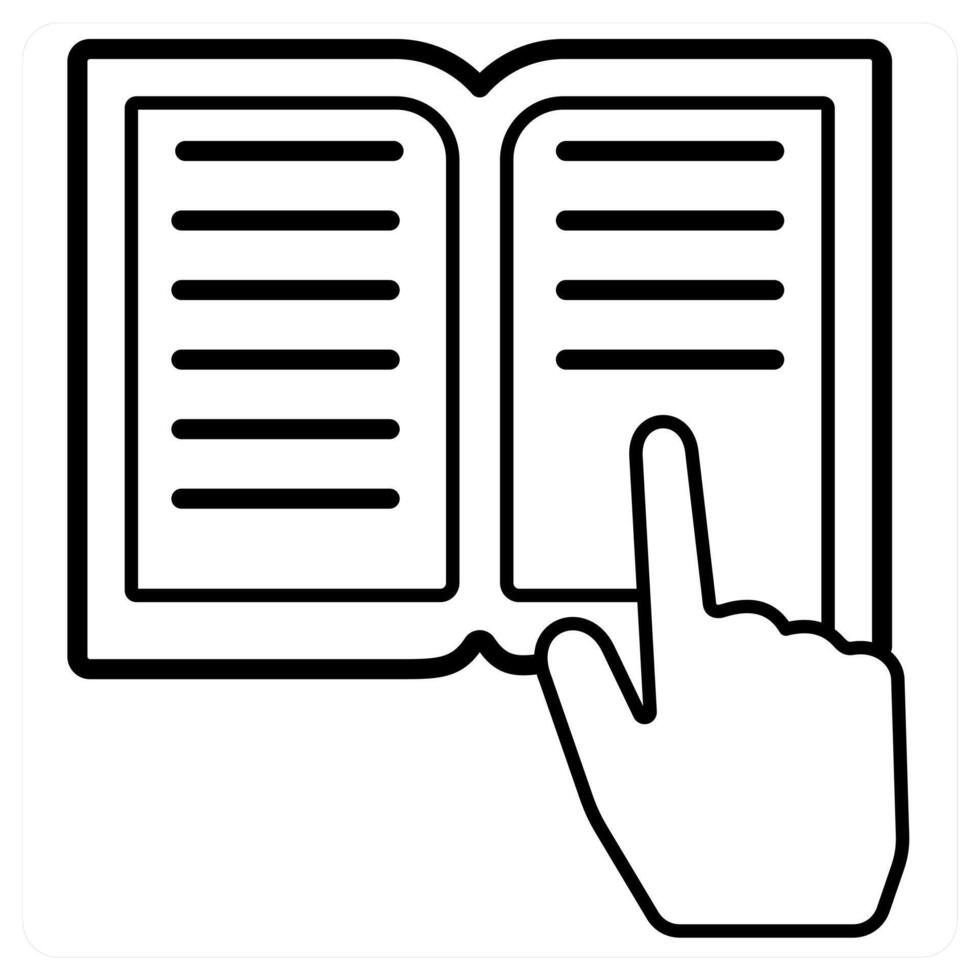 read icon concept in black line color vector