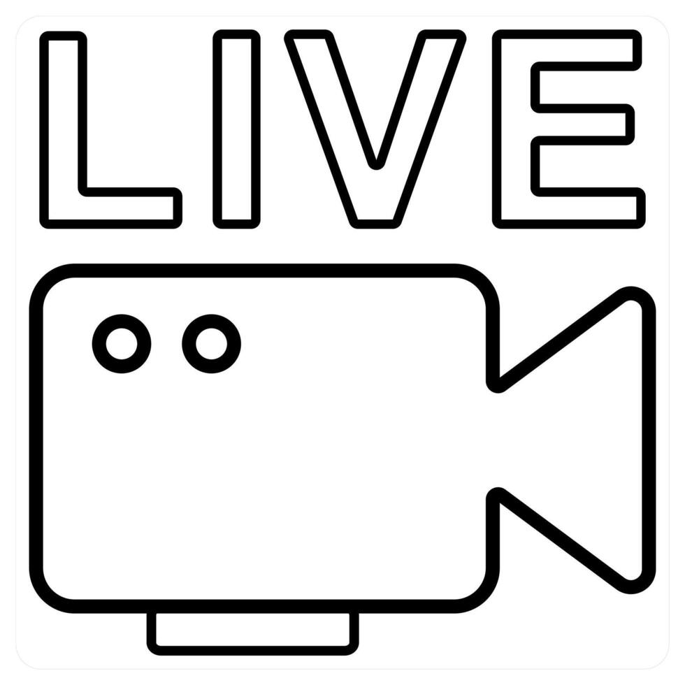 live icon concept in black line color vector