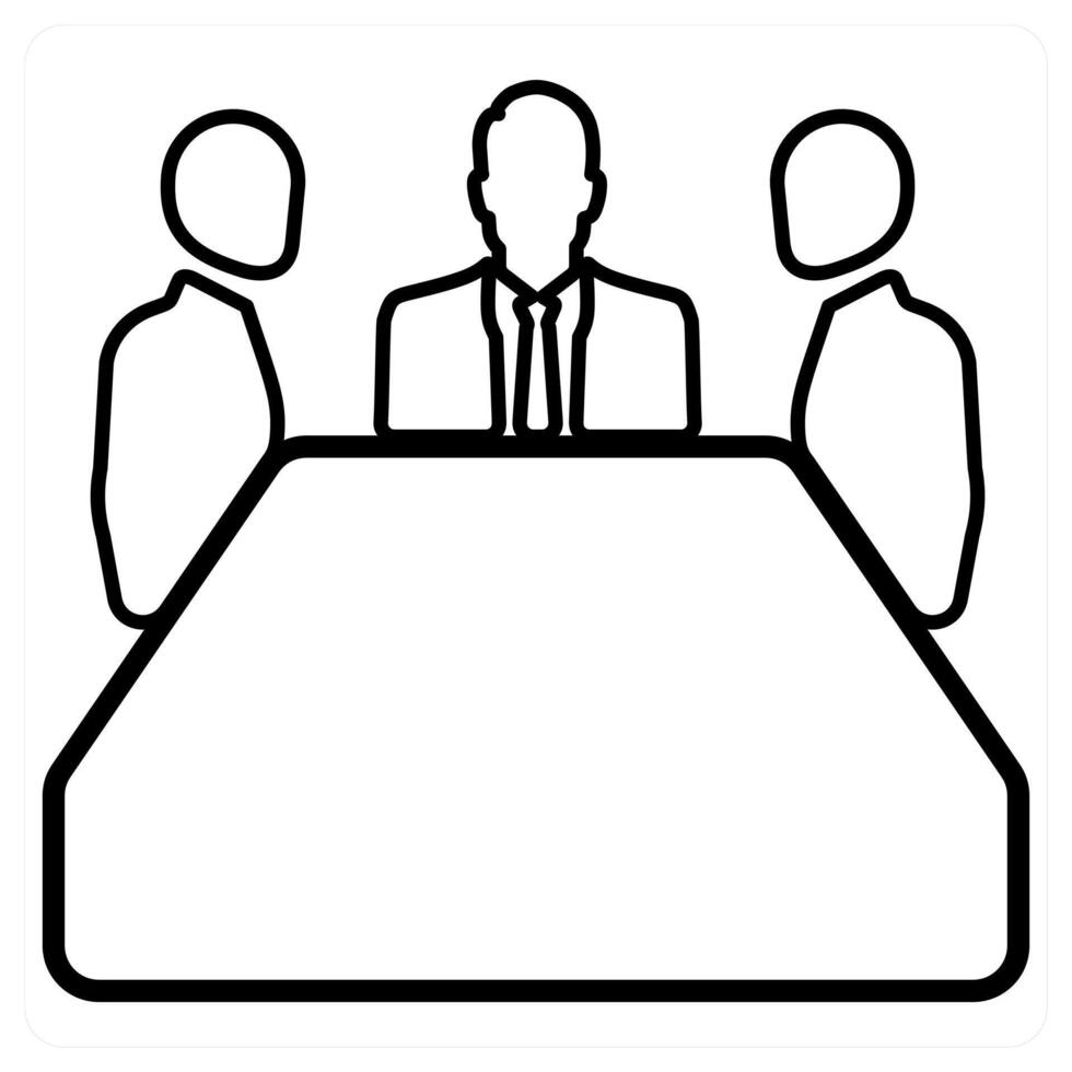 meeting icon concept in black line color vector