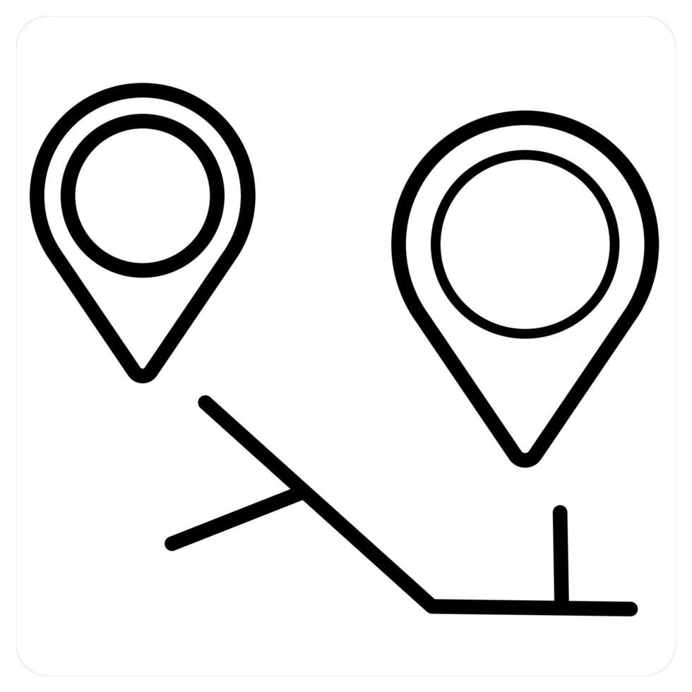 Location and point icon concept in black line color vector