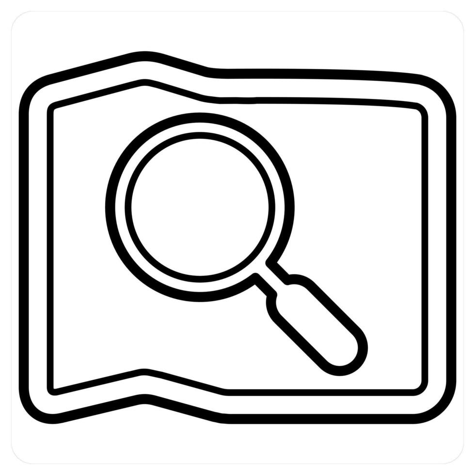 Search Map icon concept in black line color vector