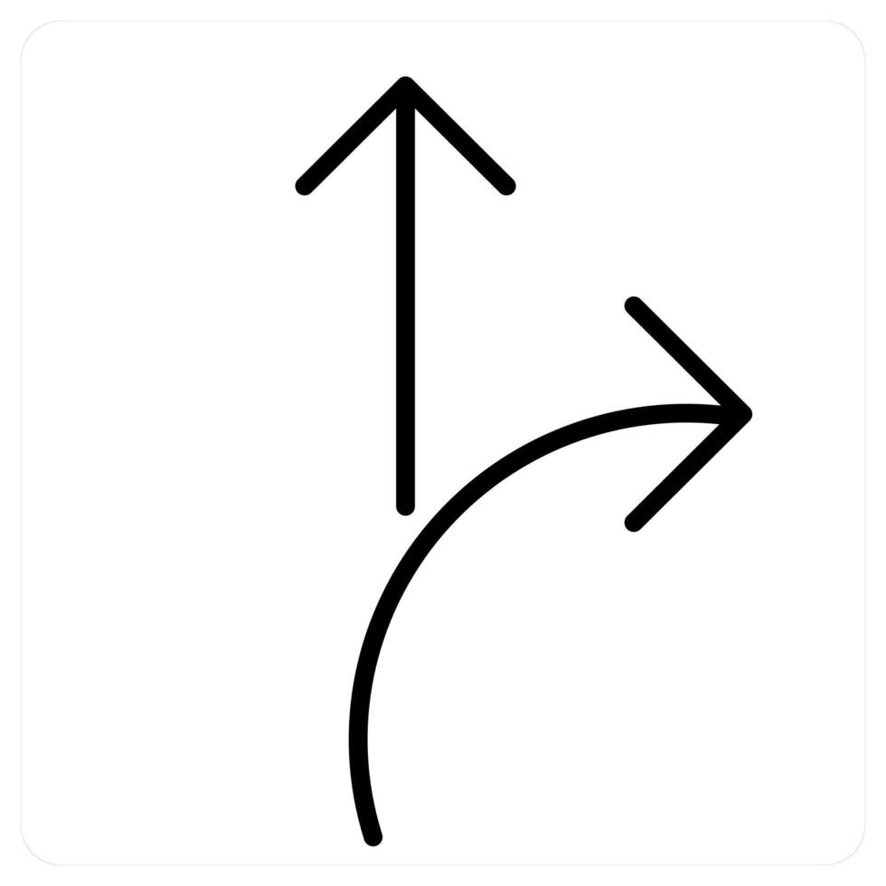 Path icon concept in black line color vector