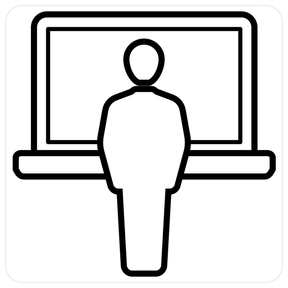Online Courses icon concept in black line color vector