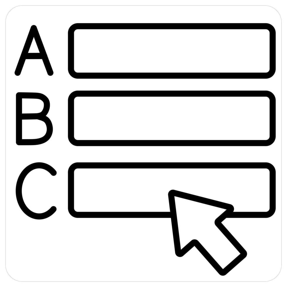 Online Exam and education in black line color vector