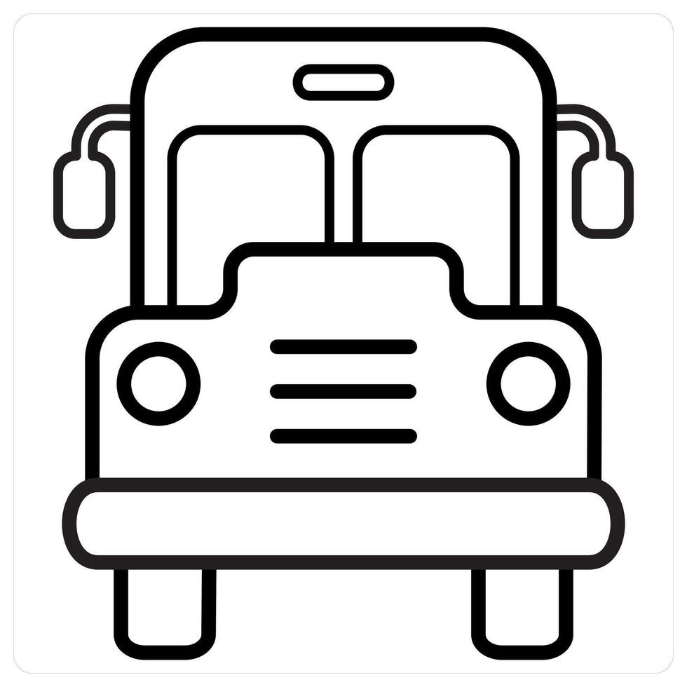 School Van icon concept in black line color vector
