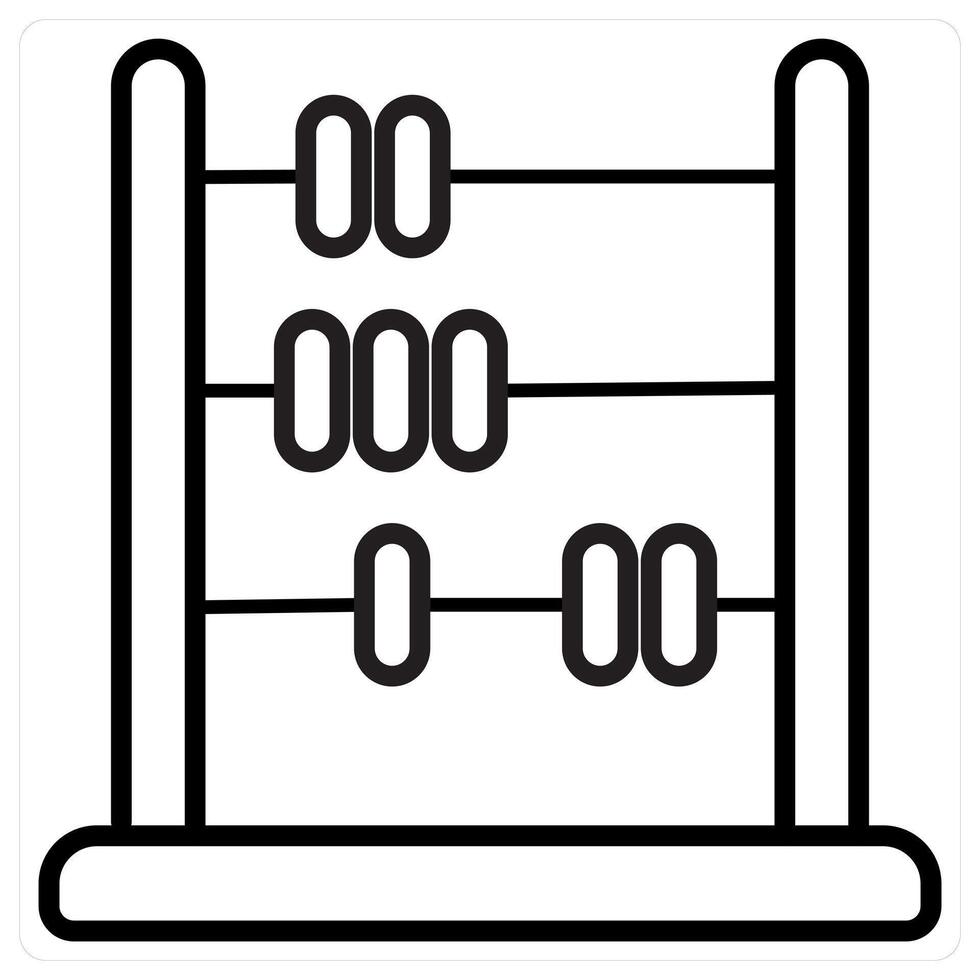 Abacus icon concept in black line color vector