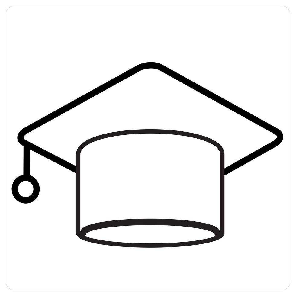 Graduate icon concept in black line color vector