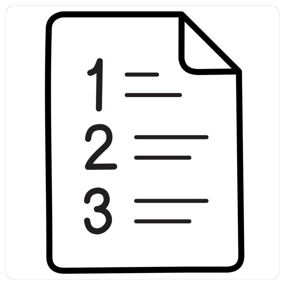 Examination Sheet icon concept in black line color vector