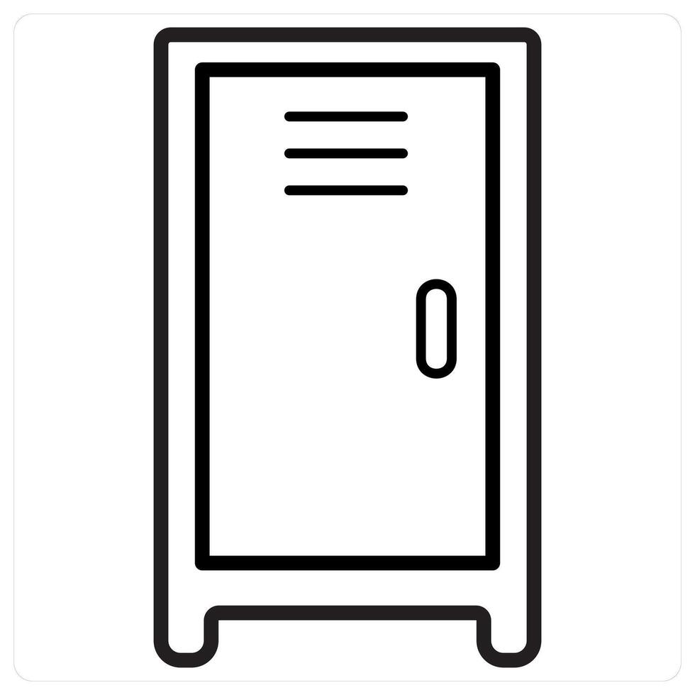 Locker icon concept in black line color vector