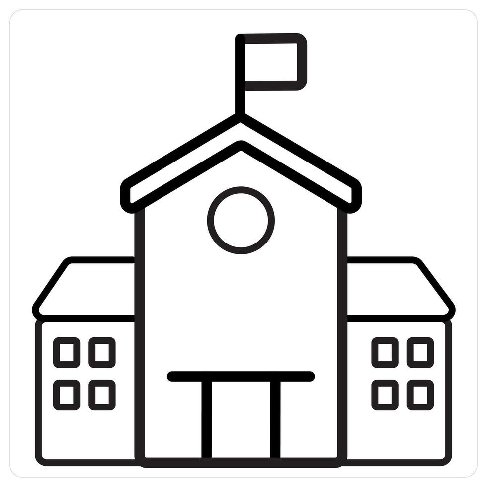 School icon concept in black line color vector