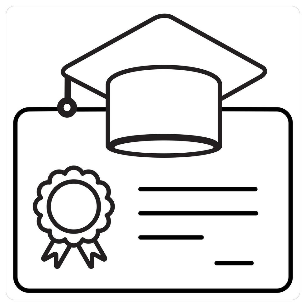 Degree icon concept in black line color vector