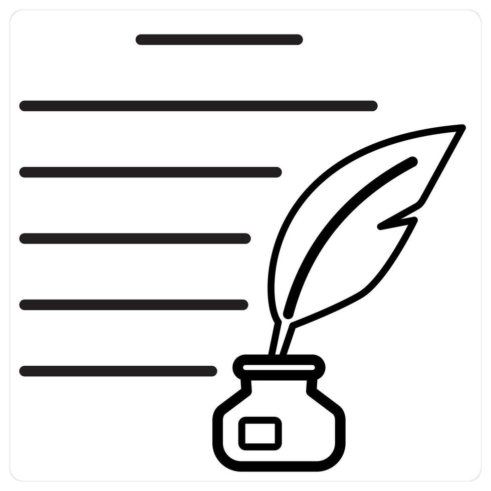 Authorship icon concept in black line color vector