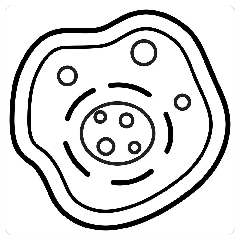 Biology concept in black line color vector