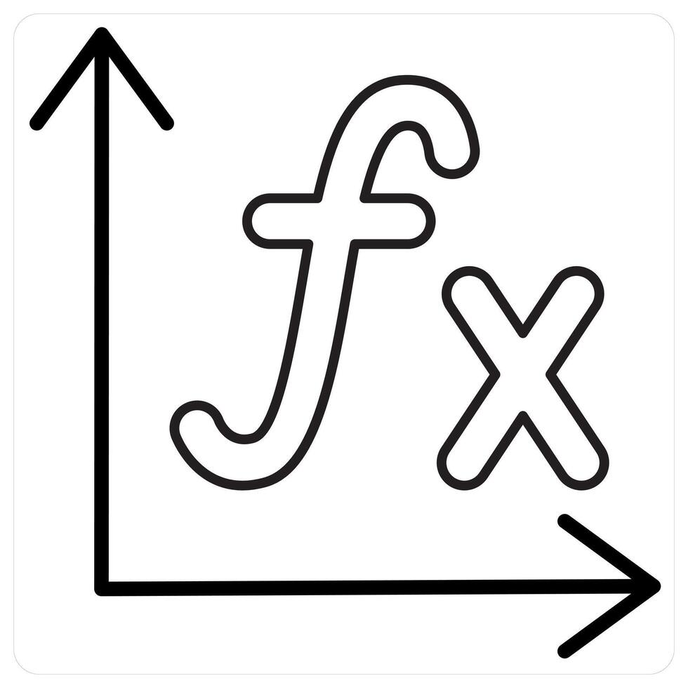 Formula Math icon concept in black line color vector