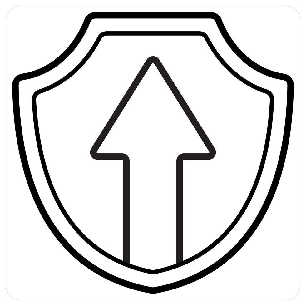 Security and secured icon in black line color vector