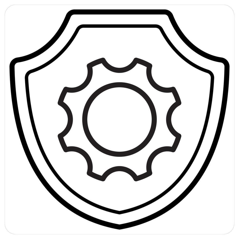 Shield concept in black line color vector