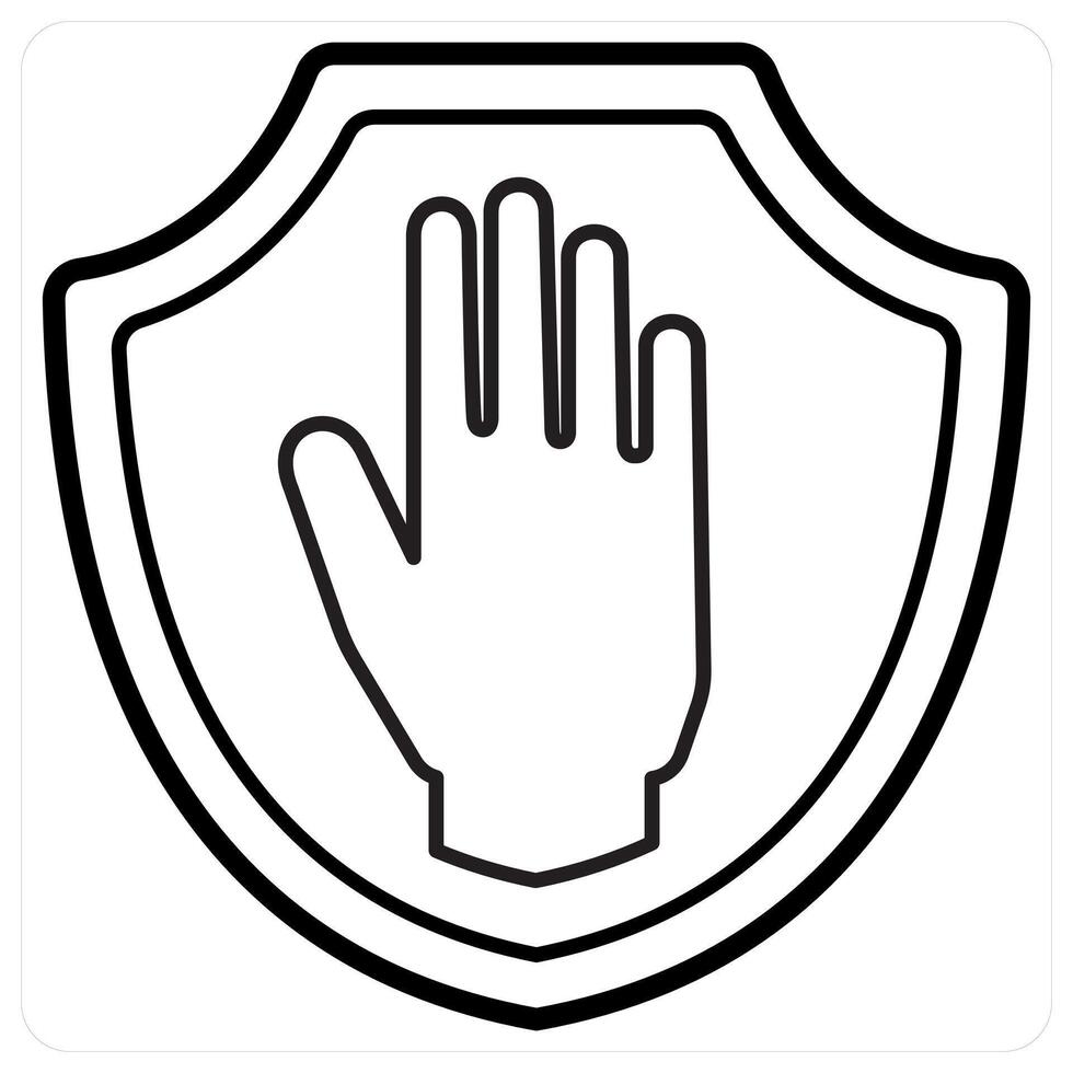 Shield and safety icon concept in black line color vector
