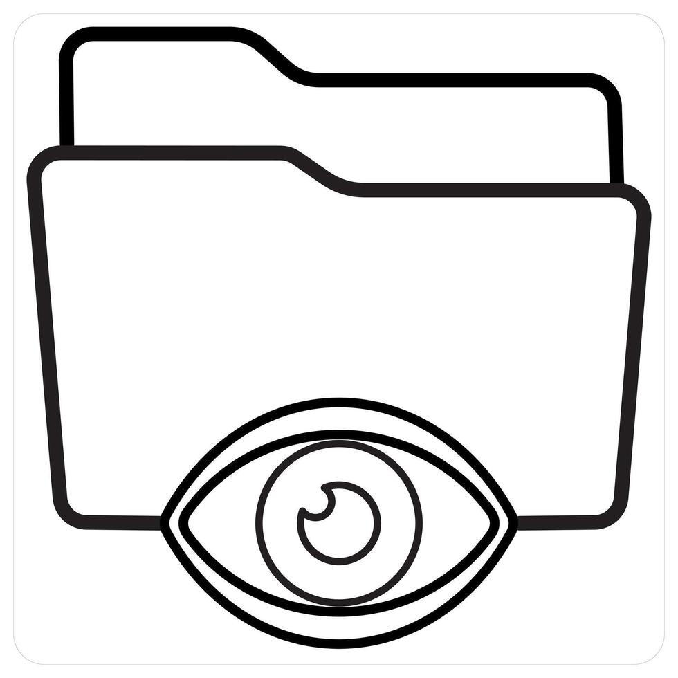 Private folder icon concept in black line color vector