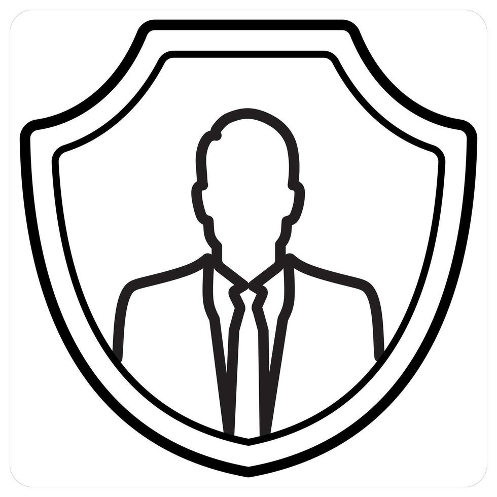 Security and safe icon concept in black line color vector