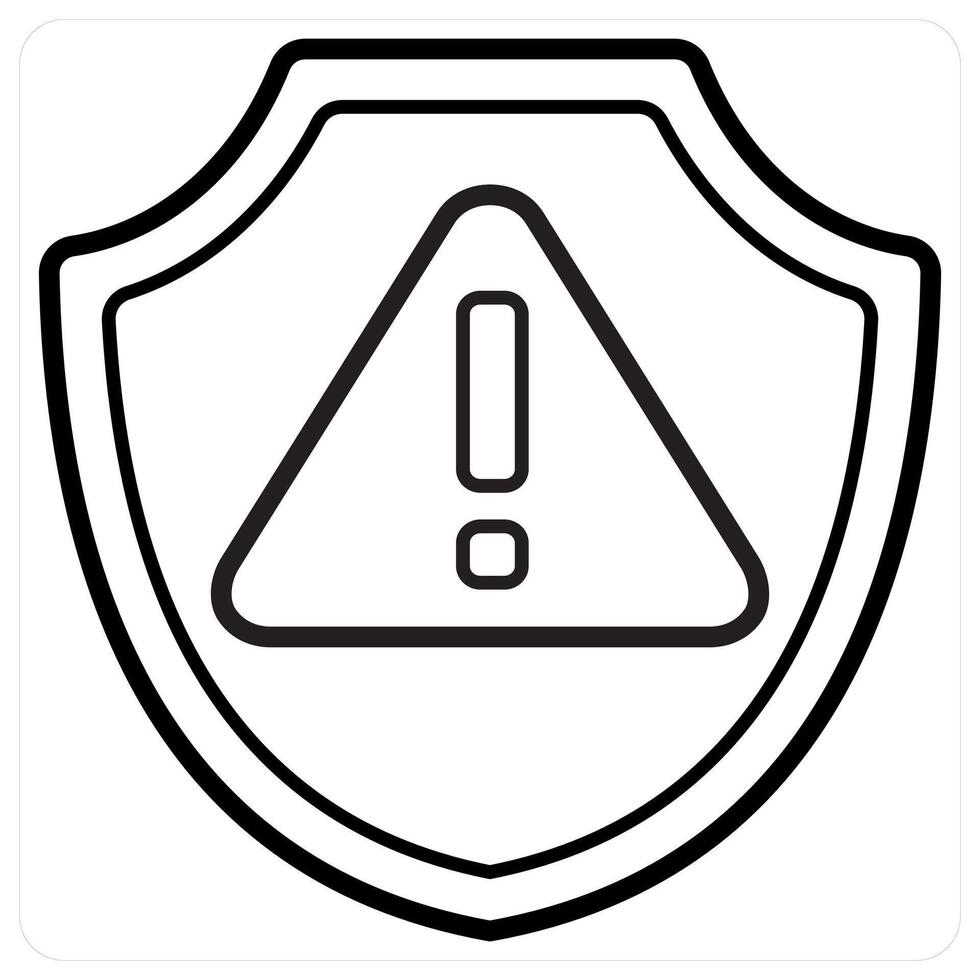 Warning icon concept in black line color vector
