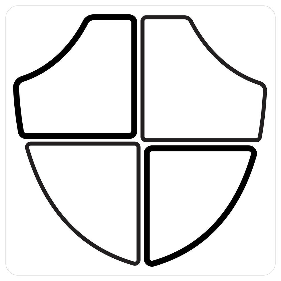 Security in black line color vector