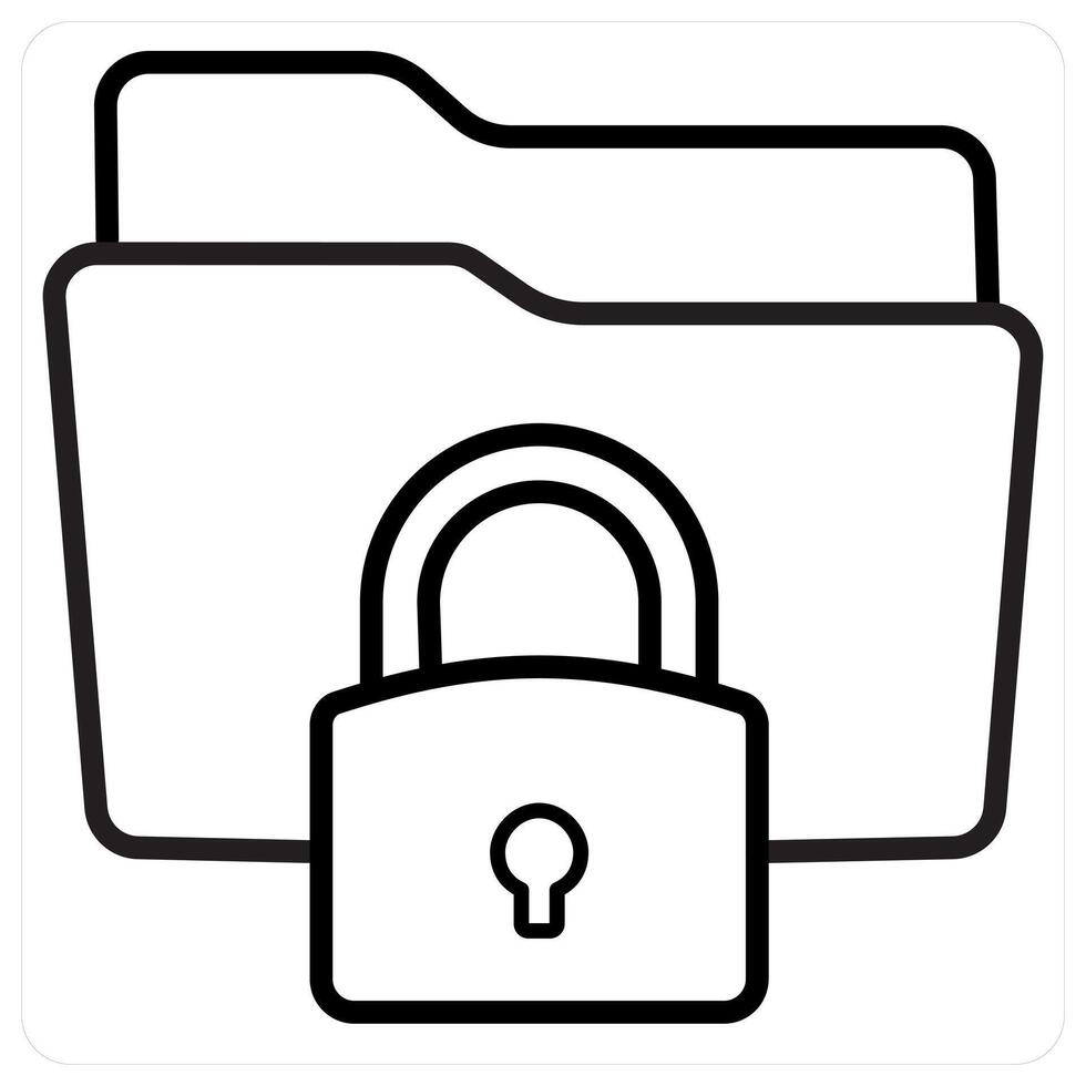 Secured Folder concept in black line color vector