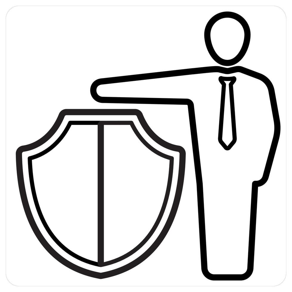 Security Administrator concept in black line color vector