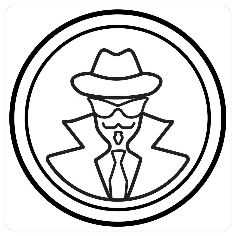 Hacker icon concept in black line color vector