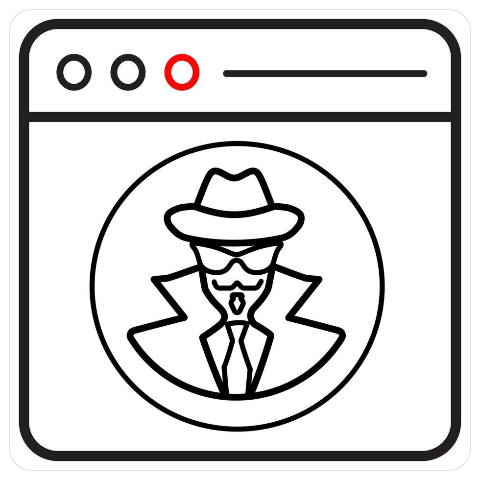 Spy icon concept in black line color vector