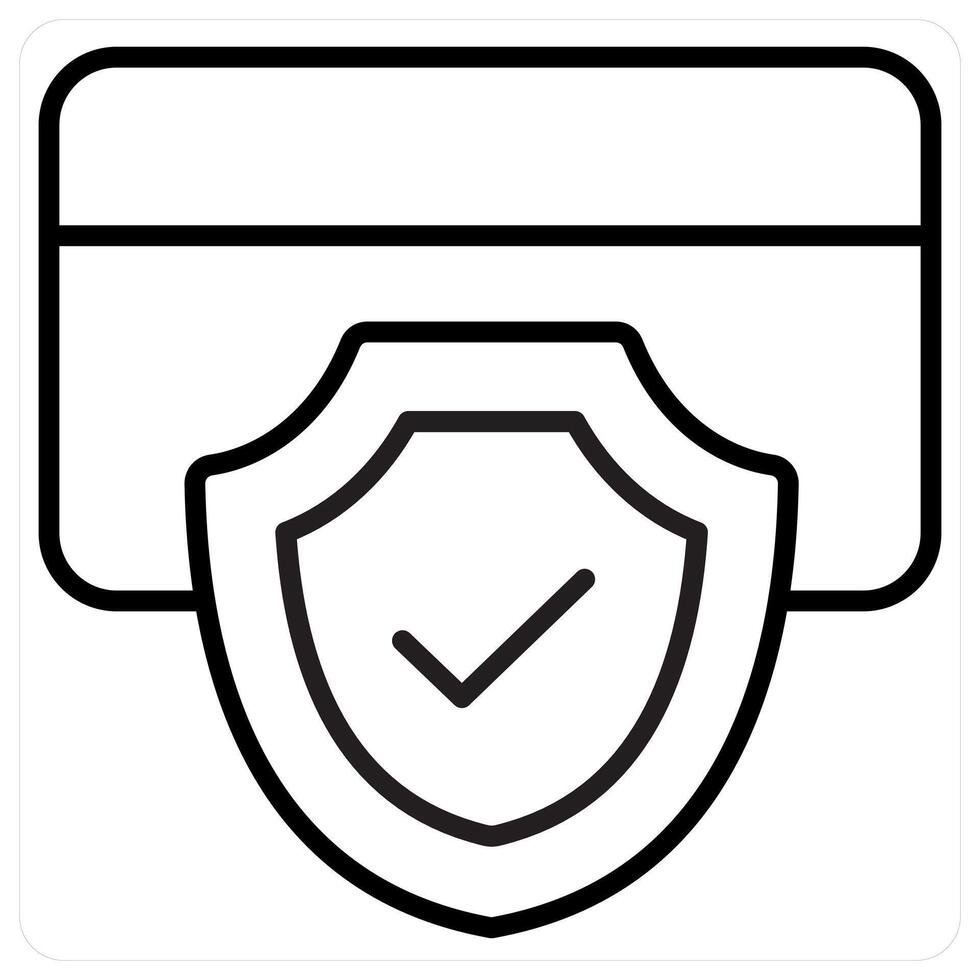 Card Security icon concept in black line color vector